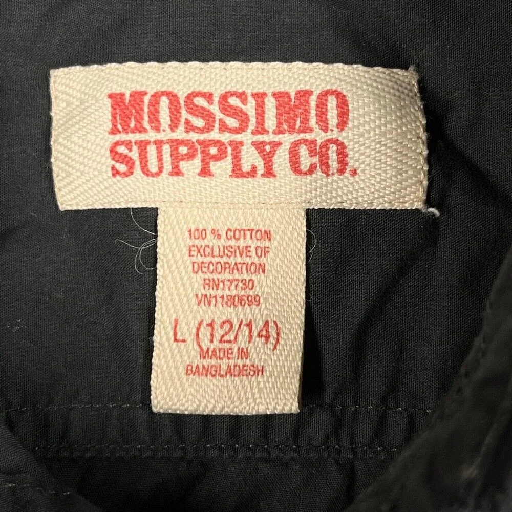 Mossimo Shirt Youth Boys Large Skull Casual Button-Up Short-Sleeve Work Shirt‎